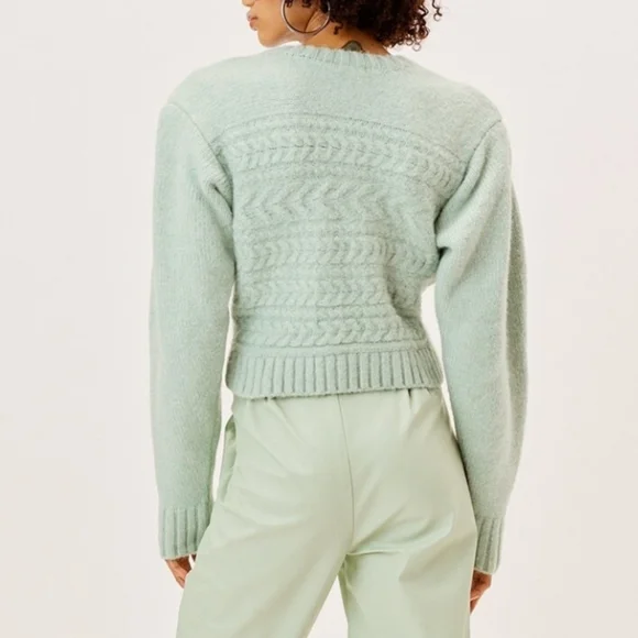 For Love & Lemons Green Dominique Sweater sz S - Picture 3 of 6